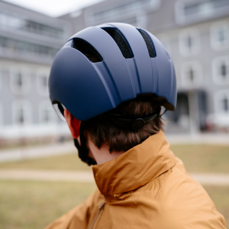 Fahrradhelm mit Visier, Blau, S-Pedelec geeignet, Urban Helm, Fahrradfahren, Fahrradpendeln