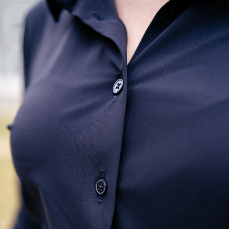 Funktionsshirt zum Fahrradfahren in navi für Damen, atmungsaktiv, schnelltrockend, Antischweiß Bildung, Office, langarm, Businessbluse zum Arbeiten