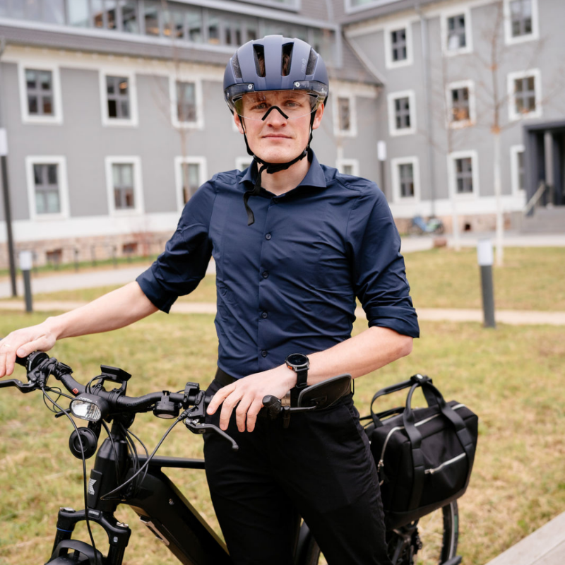 Funktionshemd zum Fahrradfahren in navi für Herren, atmungsaktiv, schnelltrockend, Antischweiß Bildung, Office, langarm, Businesshemd zum Arbeiten