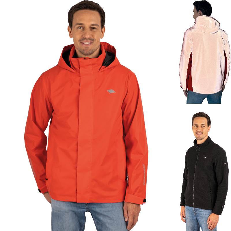 3in1 Winterfahrradjacke von Valkental, herausnehmbares Fleece, Frostpendeln, Fahrradfahren, Fahrradpendeln, Businesskleidung, Winterkleidung, Businessrucksack Gepäckträger_Wasserdicht_Reflektion