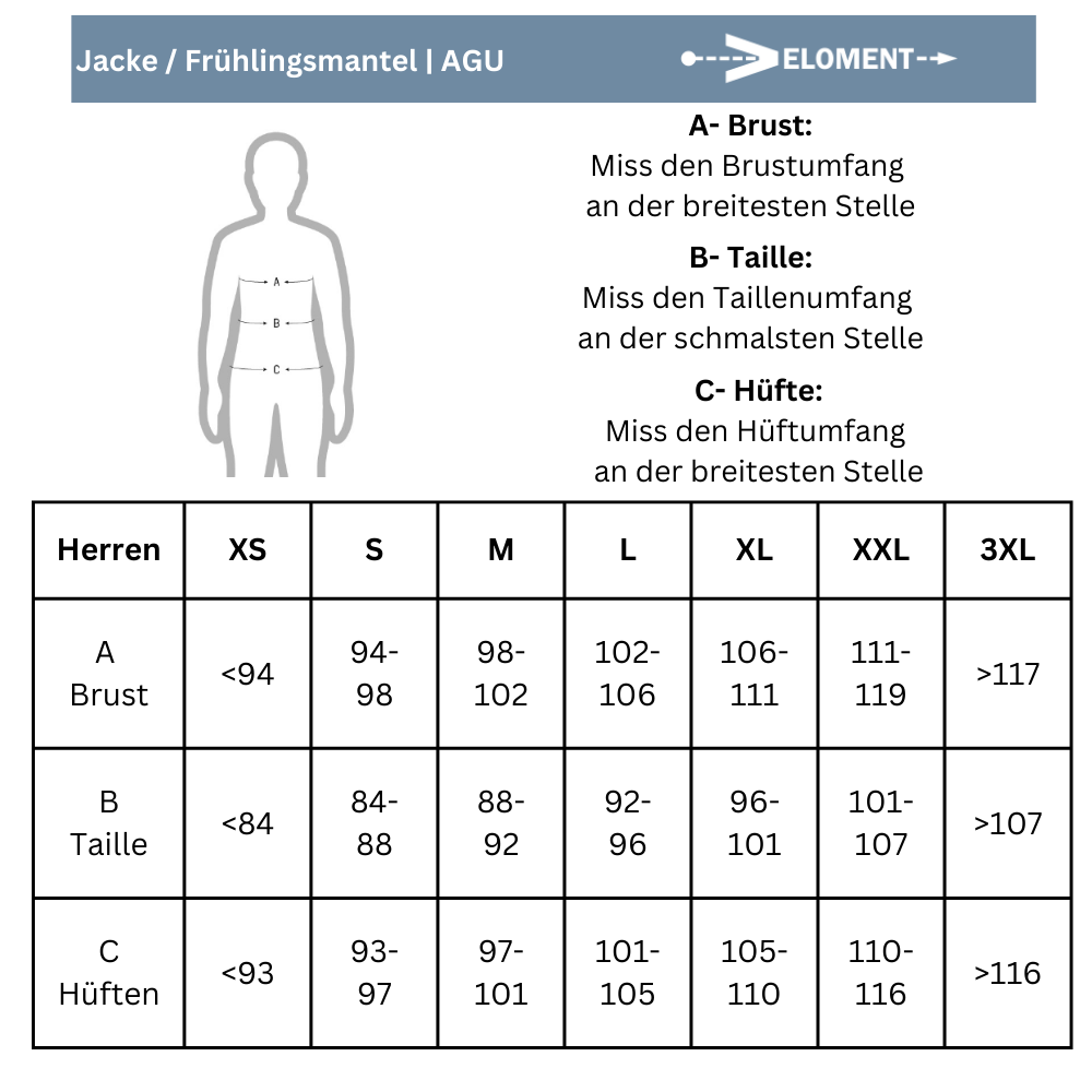Übergangsjacke von AGU bis zum Knie für Damen, Regenbekleidung Fahrrad, Wasserdicht bis zu 5000 Wassersäule, Regencape Funktion über Fahrradlenker, blaugrau mit Kapuze, Atmungsaktiv
