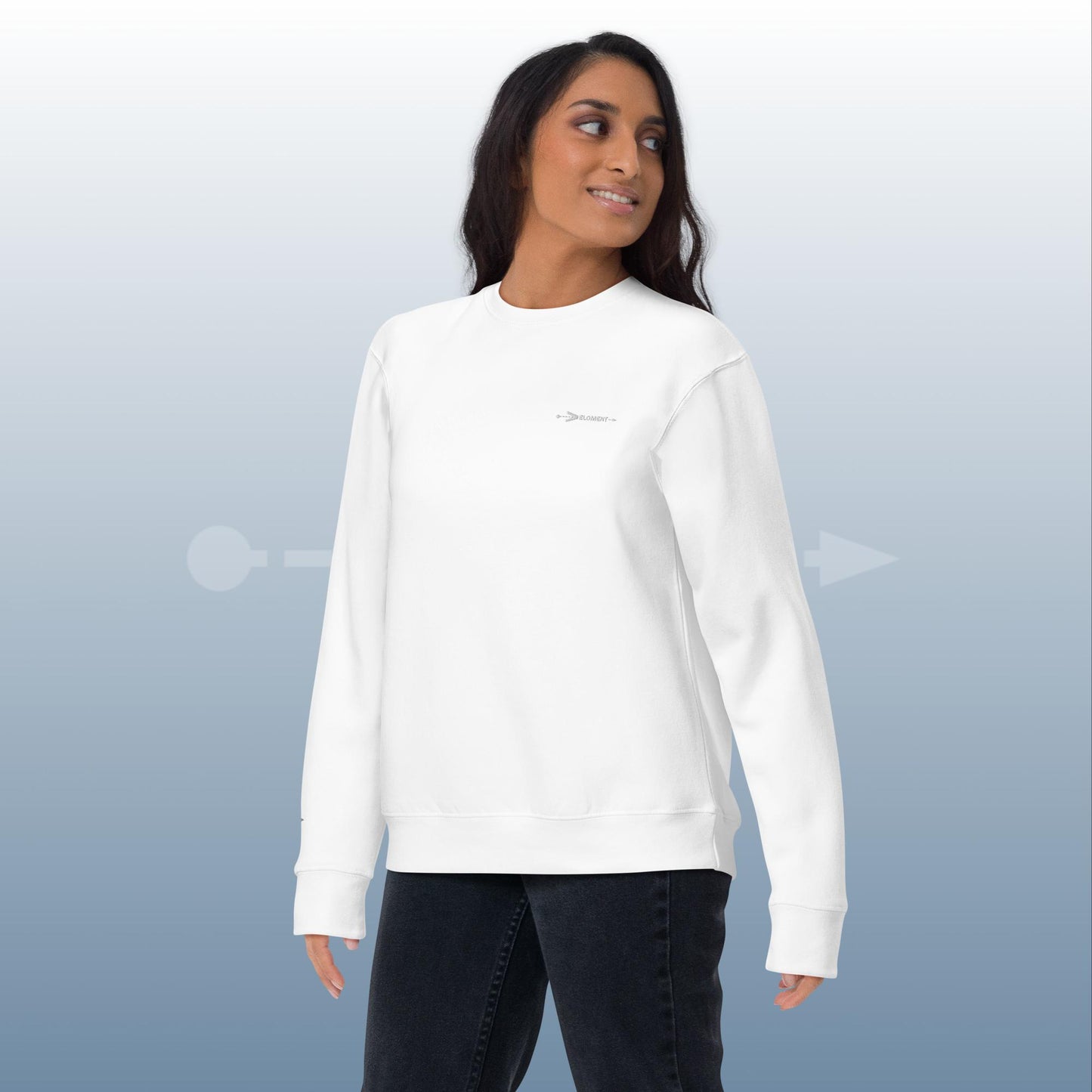 Veloment_Baumwollpullover-weiß-unisex-Stick-Businesskleidung-langarm-weiches Innenfutter-Fahrradfahren-Fahrradpendeln
